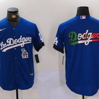 Men's Los Angeles Dodgers Blue Team Big Logo City Connect Cool Base Stitched Baseball Jerseys