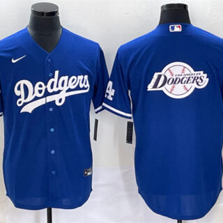 Men's Los Angeles Dodgers Blue Team Big Logo Cool Base Stitched Baseball Jersey