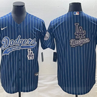 Men's Los Angeles Dodgers Blue Team Big Logo With Patch Cool Base Stitched Baseball Jerseys