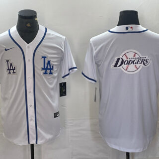 Men's Los Angeles Dodgers Gig logo White Cool Base Stitched Baseball Jersey