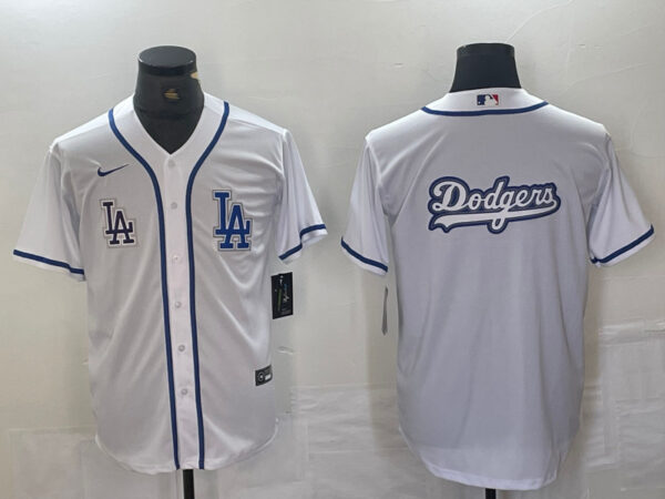 Men's Los Angeles Dodgers Gig logo White Cool Base Stitched Baseball Jersey