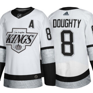 Men's Los Angeles Kings #8 Drew Doughty White Throwback Stitched Jersey