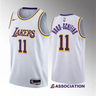 Men's Los Angeles Lakers #11 Jalen Hood-Schifino White 2023 Draft Association Edition Stitched Basketball Jersey