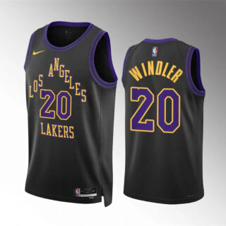 Men's Los Angeles Lakers #20 Dylan Windler Black 2023 24 City Edition Stitched Basketball Jersey