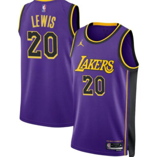 Men's Los Angeles Lakers #20 Maxwell Lewis Purple 2024 Statement Edition Stitched Basketball Jersey