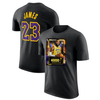 Men's Los Angeles Lakers #23 LeBron James Black T-ShirtS 1