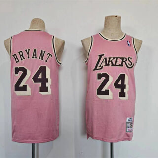 Men's Los Angeles Lakers #24 Kobe Bryant Pink Throwback Basketball Jersey