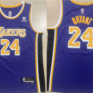 Men's Los Angeles Lakers #24 Kobe Bryant Purple Stitched Basketball Jersey