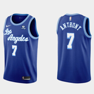 Men's Los Angeles Lakers #7 Carmelo Anthony Blue Bibigo Stitched NBA Jersey