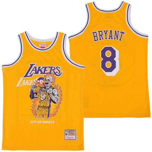 Men's Los Angeles Lakers #8 Kobe Bryant skeleton Stitched Jersey