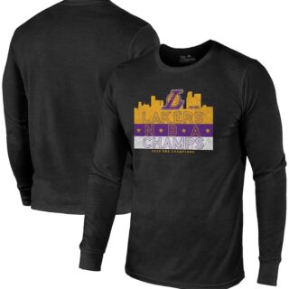 Men's Los Angeles Lakers Black 2020 NBA Finals Champions Tri Blend Long Sleeve T-Shirt
