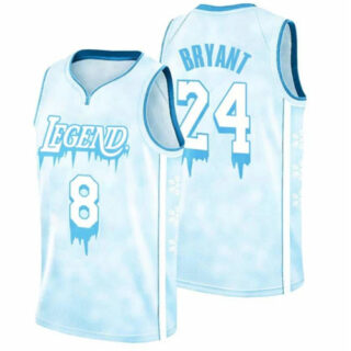 Men's Los Angeles Lakers Front #8 Back #24 Kobe Bryant Legend Icy Stitched Jersey
