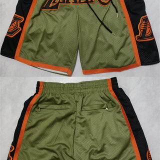 Men's Los Angeles Lakers Green Black Shorts (Run Small)
