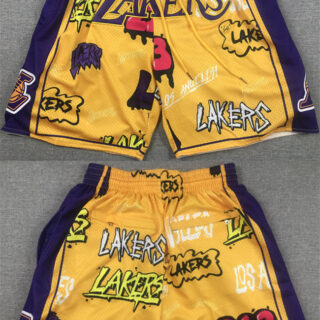 Men's Los Angeles Lakers Yellow Shorts (Run Small)
