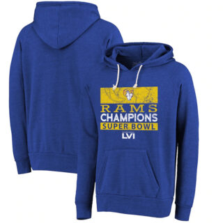 Men's Los Angeles Rams 2022 Royal Super Bowl LVI Champions Pullover Hoodie -2