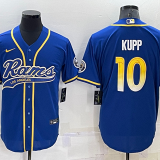 Men's Los Angeles Rams #10 Cooper Kupp Royal Cool Base Stitched Baseball Jersey