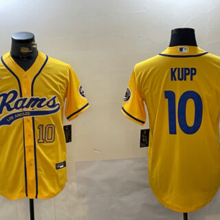 Men's Los Angeles Rams #10 Cooper Kupp yellow Cool Base Stitched Baseball Jerseys