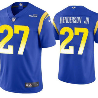 Men's Los Angeles Rams #27 Darrell Henderson Jr. Royal Vapor Untouchable Stitched Football Jersey