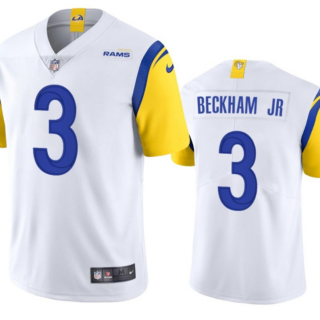 Men's Los Angeles Rams #3 Odell Beckham Jr. 2021 White Vapor Untouchable Limited Stitched Football Jersey