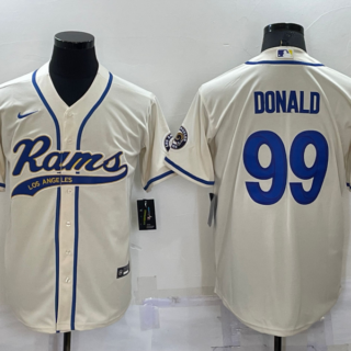 Men's Los Angeles Rams #99 Aaron Donald Bone Cool Base Stitched Baseball Jersey