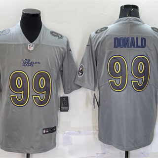 Men's Los Angeles Rams #99 Aaron Donald Grey With Patch Atmosphere Fashion Stitched Jersey