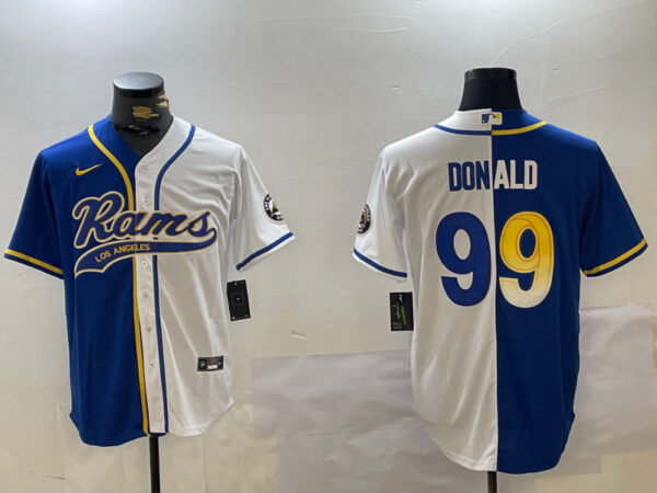 Men's Los Angeles Rams #99 Aaron Donald White Cool Base Stitched Baseball Jerseys
