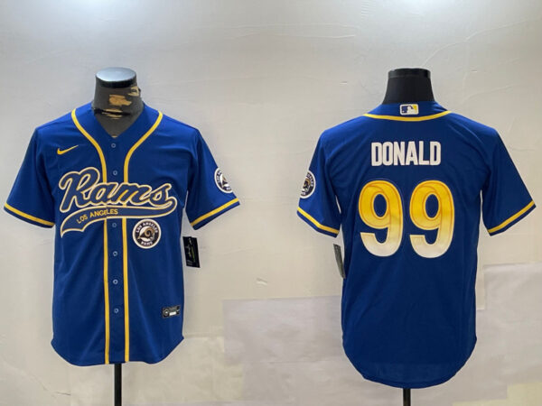Men's Los Angeles Rams #99 Royal Cool Base Stitched Baseball Jerseys
