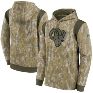 Men's Los Angeles Rams Camo 2021 Salute To Service Therma Performance Pullover Hoodie