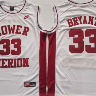 Men's Lower Merion #33 Kobe Bryant White Stitched Jersey