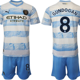 Men's Manchester City #8 Blue White Jersey