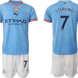 Men's Manchester City Home #7 Sterling Jersey