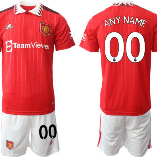 Men's Manchester United Custom 22 23 Red Home Soccer Jersey Suit