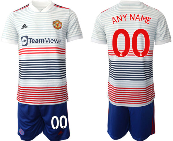 Men's Manchester United Custom 22 23 White Away Soccer Jersey Suit