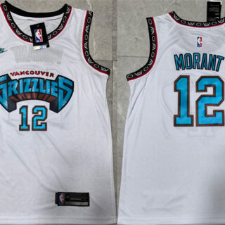 Men's Memphis Grizzlies #12 Ja Morant White Stitched Basketball Jersey