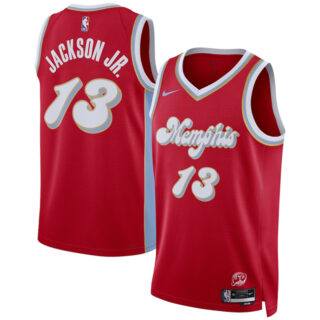 Men's Memphis Grizzlies #13 Jaren Jackson Jr. Red 2024 25 City Edition Stitched Basketball Jersey