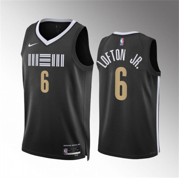 Men's Memphis Grizzlies #6 Kenneth Lofton Jr. Black 2023 24 City Edition Stitched Jersey