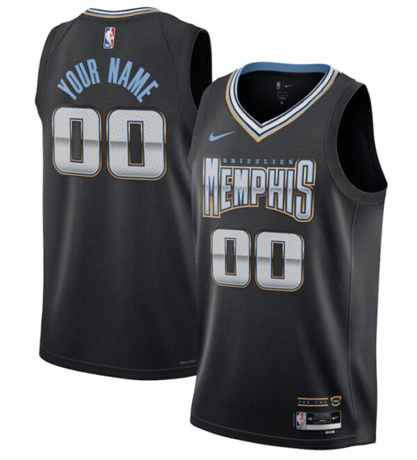 Men's Memphis Grizzlies Active Player Custom Black 2022 2023 City Edition Stitched Jersey