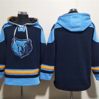 Men's Memphis Grizzlies Blank Navy Ageless Must-Have Lace-Up Pullover Hoodie