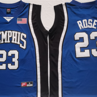 Men's Memphis Tigers #23 Derrick Rose Blue Stitched Jersey