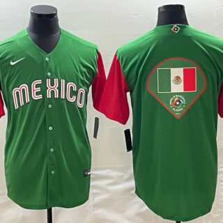 Men's Mexico Baseball 2023 Green World Baseball Big Logo Classic Stitched Jersey