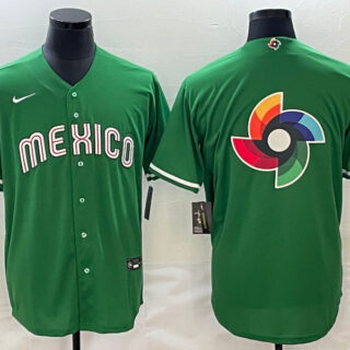 Men's Mexico Baseball 2023 Green World Baseball Big Logo Classic Stitched JerseyS 1