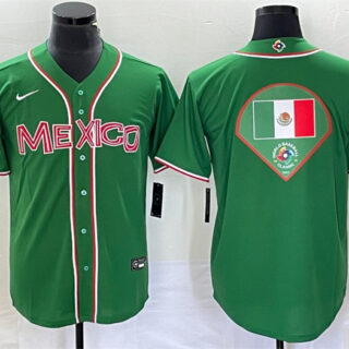 Men's Mexico Baseball 2023 Green World Baseball Classic Team Big Logo Stitched Jersey