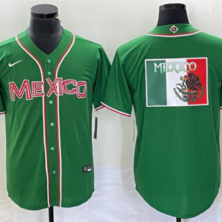Men's Mexico Baseball 2023 Green World Baseball Classic Team Big Logo Stitched Jersey 3