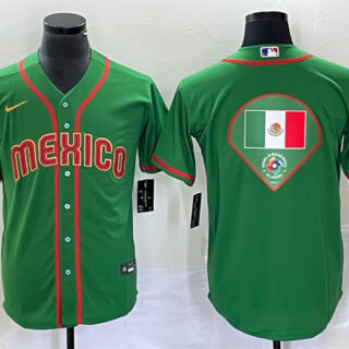 Men's Mexico Baseball 2023 Green World Baseball Classic Team Big Logo Stitched Jersey