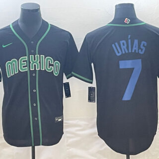 Men's Mexico Baseball #7 Julio Urías 2023 Black World Baseball Classic Stitched Jersey