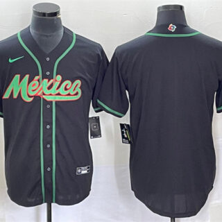 Men's Mexico Baseball Blank 2023 Black World Baseball Classic Stitched Jersey