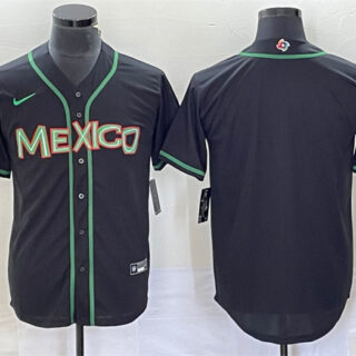 Men's Mexico Baseball Blank 2023 Black World Baseball Classic Stitched Jersey
