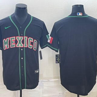 Men's Mexico Baseball Blank 2023 Black World Baseball Classic Stitched Jersey