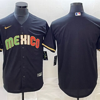 Men's Mexico Baseball Blank 2023 Black World Baseball Classic Stitched Jersey