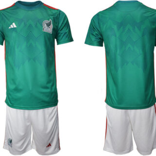 Men's Mexico Blank Green Home Soccer Jersey Suit 1